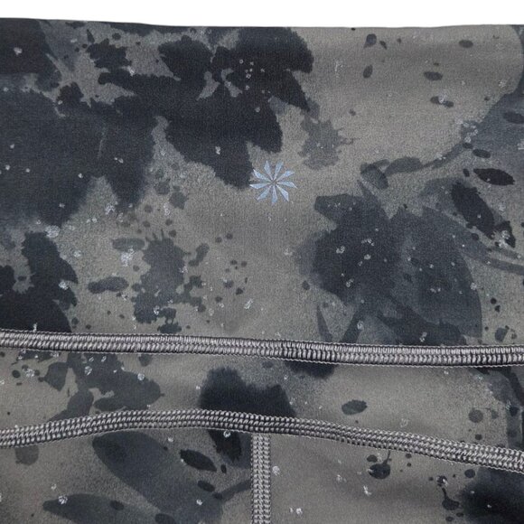 Athleta Ranier Reflective Tight Womens Large PowerLift Compression UPF Floral Bl - Picture 8 of 10